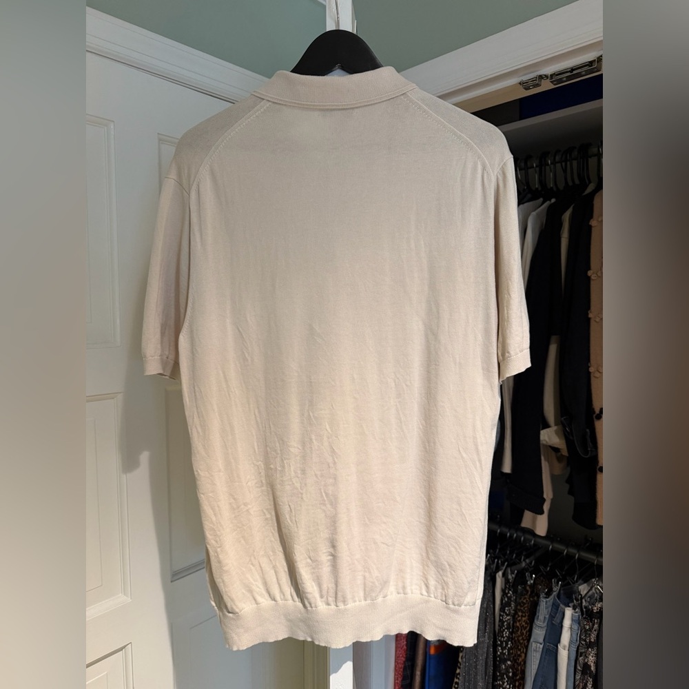 Set of 2: Reiss Knit Polo Shirts, Olive Green and Beige (Both Used, Men’s XL) - Picture 2 of 4